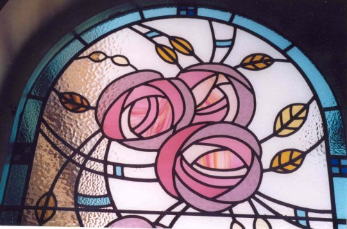 Charles Rennie Mackintosh style Window view from the dinning room